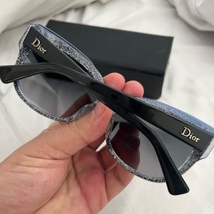 Dior Glisten Blue Glitter Cat Eye Ladies Sunglasses DIORGLISTENF